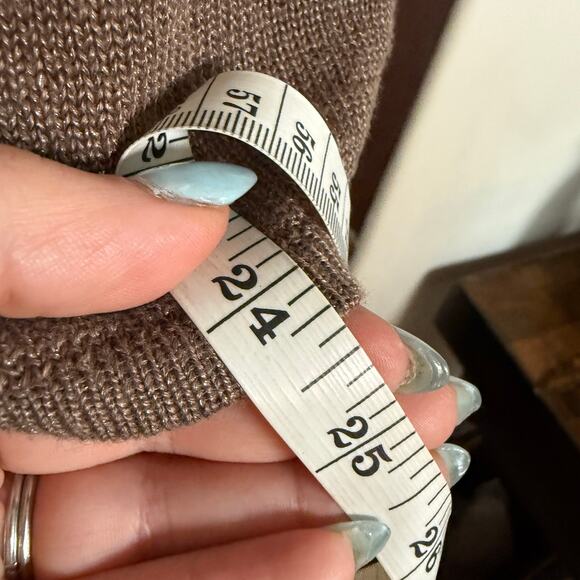 LAFAYETTE 148 New York Brown Linen Cotton Inox Long Line Twin set Sweater Large - Picture 9 of 9